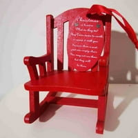 Sretan datum Božić u nebu Memorial Ornament Mini drvena stolica za ljuljanje sa značajnim oznakom Potpiši