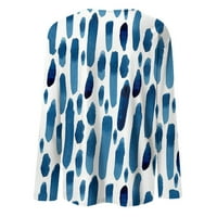 Vruća prodaja Ženska modna casual okrugla dugih rukava s dugim rukavima T-majica, plava, s
