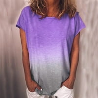 Ženske plus veličine vrhova čišćenje ženske ležerne gradijentne boje kratkih rukava majica tuničke bluze