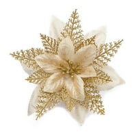 Božićni detalj Dekoracije Glitter Poinsettia Cvijeće Božićno drvce Cvijeće Crveno zlato Bijelo srebro