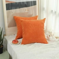 Korduroy Sofa jastučni jastučni jastučni jastuk navlake Velvet Mekani čvrst ukrasni kvadratni tablica za kućni kauč za sofona jastučnica za spavaće sobe, 55 * narandžasta