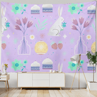 Spring Uskršnji zid viseći tapiserija za spavaću sobu DEKOR DIJELOVA, 80x Uskršnja jaja Smiješni zečji