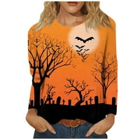 Vruća prodaja Halloween Bluze za žene, Halloween ženska moda casual dugih rukava Print Okrugli vrat