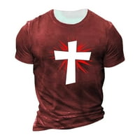 Freshlook muški vrhovi, majice i bluze Ljetni kratki rukav okrugli vrat Europska veličina Cross Print