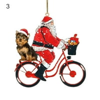 Creative Santa Biciklistički oblik Viseći dekor Božićni stil Handmade Akril Viseći widget za dom