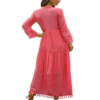 Ženska haljina Maxi Vintage cvjetna haljina s promjenom čipke Bohemian Streetwear haljina