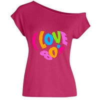 Xiuh T majice za žene Visovo pismo ispisano sa ramena T majice Disco 80-ih vrhovi ženskih majica Watermelon