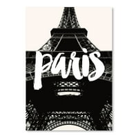 AmericanFlat Paris Eiffel Tower Crno bijeli od Amy Brinkman Poster Art Print