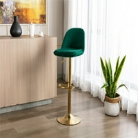 LucCalily Counter Visina bar stolice za ruke, baršun 360 ° okretne stolice sa leđima i nogama, moderno