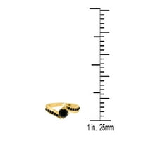 Aonejewelry 1. Carat Black Diamond Ring u 10K čvrsto žuto zlato