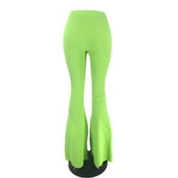 Ženske hlače Staklene gamaše visokog ripped traperica visokog struka Solid u boji džep traper pantalone Bell donje traperice za žene zelene 3xl