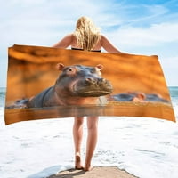 Ručnici za plažu Mat slatka životinja Hippo Brzo suho upijajuća pješčana proždrvci ručnik za kupatilo