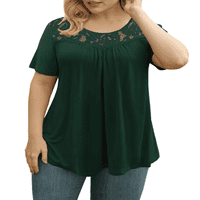 Plus veličine vrhova ženske odjeće kratki rukav čipke Tvrtne majice Tuničke bluze