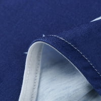 Huachen ženska tie-dye dana neovisnosti modna tiskana šarena bluza s kratkim rukavima, plavi xxl