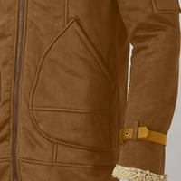 Muški duksevi muškarci plus veličina -fur 'rever' ovratnik dugih rukava kožna jakna Vintage stil zgušnjava