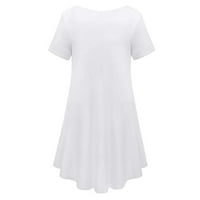 Ženski ljetni vrhovi Crew Crt Solid bluza Casual ženske majice kratkih rukava bijela m