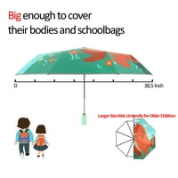 Dječji sklopivi kišobran automatski kompaktni putni kišobran za kišu i sunčanje UV zaštitu za djevojčice i dječake starosti 8-15