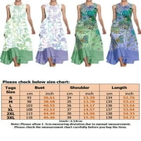 Prednjeg swalk-a Loose A-line dugačka haljina cvjetna tiska Ležerne prilike ljetne plaže Sunduress dame