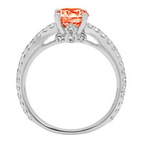 1.51ct okrugli rez Crveni simulirani dijamant 14k bijelo zlatni godišnjica za angažman prsten veličine