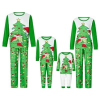 Podudaranje obiteljske božićne pidžame setovi zelenog monstruma božićno drvce Ispis dugih rukava za