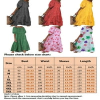 Niuer Plus veličina Flowy Maxi Seundress za žene Boho cvjetna duga haljina dame vintage polka točkice