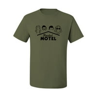 Klasična grafička majica motela ružičasta motel humor, vojna zelena, 2xl