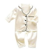 Toddler Boys Girls Pijamas Baby dugi rukav čvrsti vrhovi + hlače Pajamas odjeća za spavanje za 2 godine