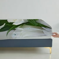 Bijela ruža tiskana visokokvalitetna opremljena lima modna posteljina sa jastukom djevojkom, kraljicom