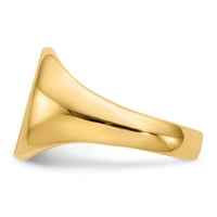 Real 14kt žuto zlato 13,5x otvoreni povratni prsten s: 8