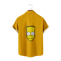 Havajska majica muškaraca i dječaka Simpsonovi ispisa casual skrozleeve gumb za ispis niz havajsku majicu