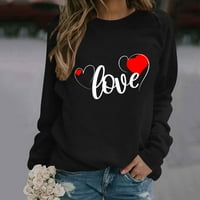 Apepal ženska modna casual solintirana, dugih rukava za valentinovo, tiskani džemper namotani 2xl