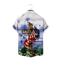 Američka ljetna patriotska havajska majica za muškarce 4. jula majice kratkih rukava s majicama za djecu
