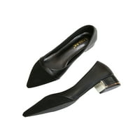 Dame potpetice napete cipele za cipele na pločice na pumpama Ženska modna uredska cipela Žena Mid Heel Black 5.5