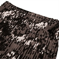 Aaiymet Maxi suknje za žene Žene Potpuna dužina gležnja Elastična nabrana retro maxi šifonska duga suknja, crna l
