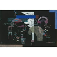Wassily Kandinsky Crni moderni uokvireni muzejski umjetnički print pod nazivom - bijeli obrazac