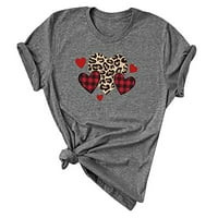 Žene Valentinovo vole tiskanu majicu majica kratki rukav casual tee vrhovi