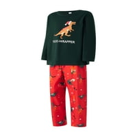 Jedan otvor Porodica podudaranje božićnih pidžama odijelo dugih rukava crtani dinosaur tiskani vrhovi + elastične hlače sa roditeljskom djecom odjeća za odrasle dječje ljubimce