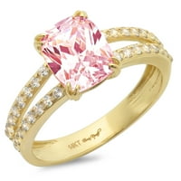 3.96ct jastuk za rezanje ružičaste simulirane dijamant 14k žuti zlatni godišnjički angažman prsten veličine