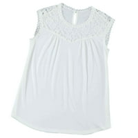 Košulje za žene White prodajno čišćenje Žene Modni okrugli vrat Čvrsta boja za spajanje bez rukava na