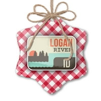 Božićni ukras u SAD Rivers Logan River - Idaho Red Plaid Neonblond