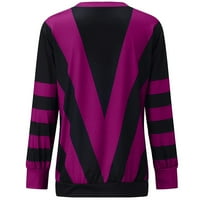 Dasayo dukserica za žene Ženska modna casual patchwork ispisala V-izrez Loove majice dugih rukava pulover
