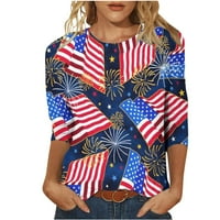 Košulja na majici Američka zastava vrhovi žene 4. srpnja Patriotska majica USA Nezavisnost Dnevna zvijezda