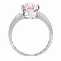 2. CT sjajan markizni rez simulirani ružičasti dijamant 14k bijeli zlatni pasijans prsten sz 8
