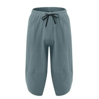 Corashan Muške hlače Ležerne prilike za muške labave kratke kratke hlače Elastične struke pamučne posteljine obrezane hlače Muške kratke hlače