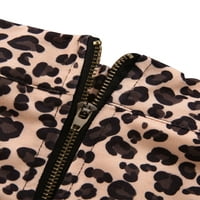 Thefound Toddler Baby Girls Leopard Outfits Outfit bez rukava Vrsta bez rukava Otvorena prednja kardigantska