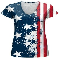 Sexy Dance Women Majica kratki rukav Ljetni vrhovi Američka zastava Štampaj majica Soft Tee Comfy Patriot
