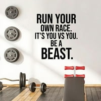 Pokrenite vlastiti trkački citat Fitness Workout Radi Način uspjeha Citati Zidne naljepnice Zdrav životni
