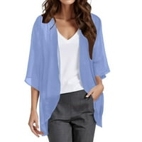 Kardigani za žene Trendy Solid ColorElegant lisnatni rukavac sa labavim pokrivačem Up casual bluza Ženske
