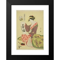 Chōbunsai eishi crna modernog uokvirenog muzeja umjetnička ispisa pod nazivom - Hanamurasaki od Kadotamaya, iz serije SI Flowery besmrtnici izdvajanja (C