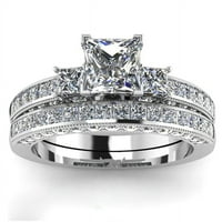 Šarm delikatni ljubavni kristalni cirkon vjenčani prstenovi za žene prirodni kvadrat kristalni pozlaćeni